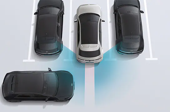 Rear Cross-Traffic Collision-Avoidance Assist (RCCA)* RCCA memperingatkan apabila ada kendaraan di jalur belakang yang mendekat pada saat mundur dan melakukan pengereman darurat jika diperlukan.